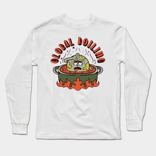 earth   boiling  cartoon t shirt Long Sleeve T-Shirt